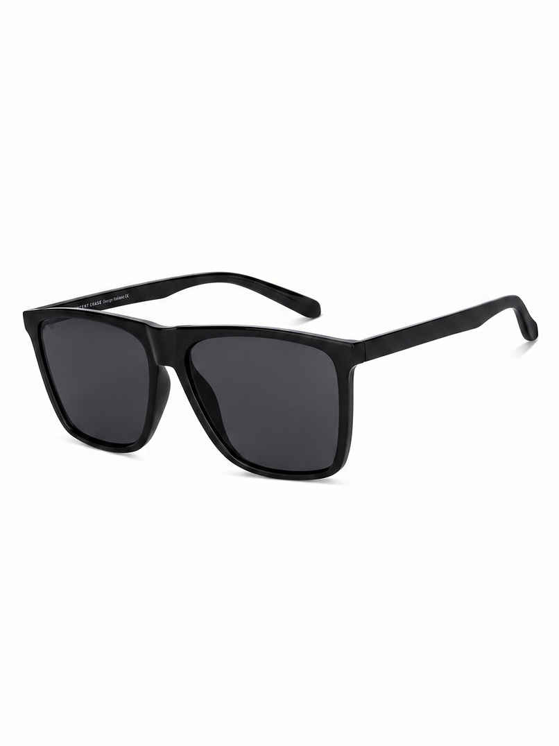 Vincent Chase By Lenskart Unisex Solid Plastic Wayfarer Sunglasses | Black - L Vincent Chase By Lenskart Unisex Solid Plastic Wayfarer Sunglasses | Black - L