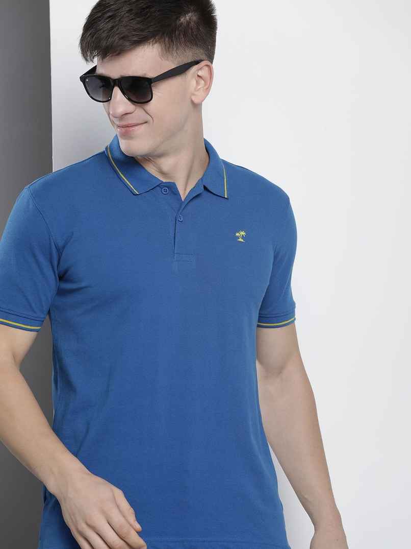 The Indian Garage Co Men's Regular Fit Printed Casual T-Shirt | Blue - M The Indian Garage Co Men's Regular Fit Printed Casual T-Shirt | Blue - M