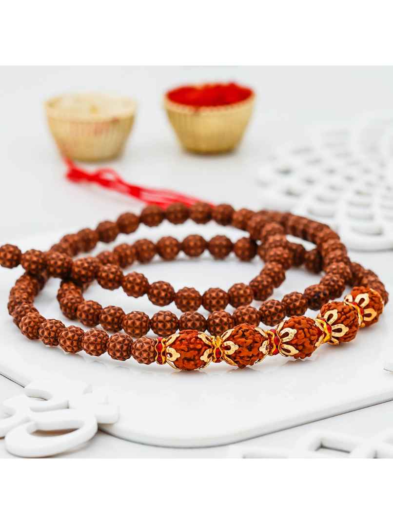 Rudraksha Rakhi with Roli Chawal | Religious | Pack of 1 | Ecraftindia Rudraksha Rakhi with Roli Chawal | Religious | Pack of 1 | Ecraftindia