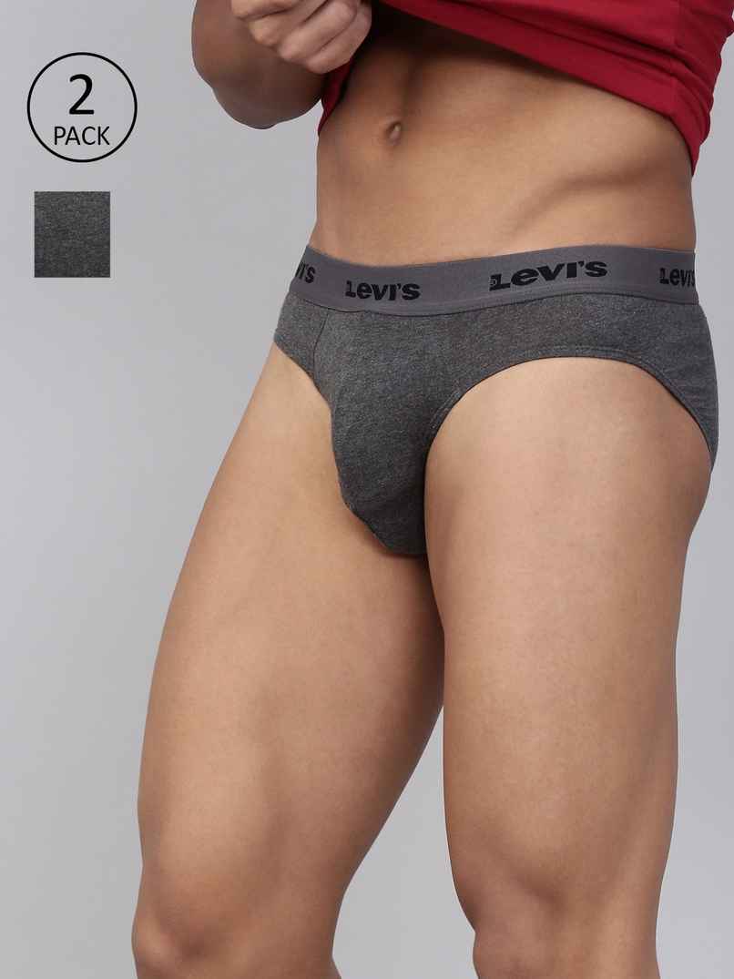 Levi's 009 Men's Neo Brief | Contoured Double Pouch | Pack of 2 | D. Grey Mel,D. Grey Mel | S Levi's 009 Men's Neo Brief | Contoured Double Pouch | Pack of 2 | D. Grey Mel,D. Grey Mel | S
