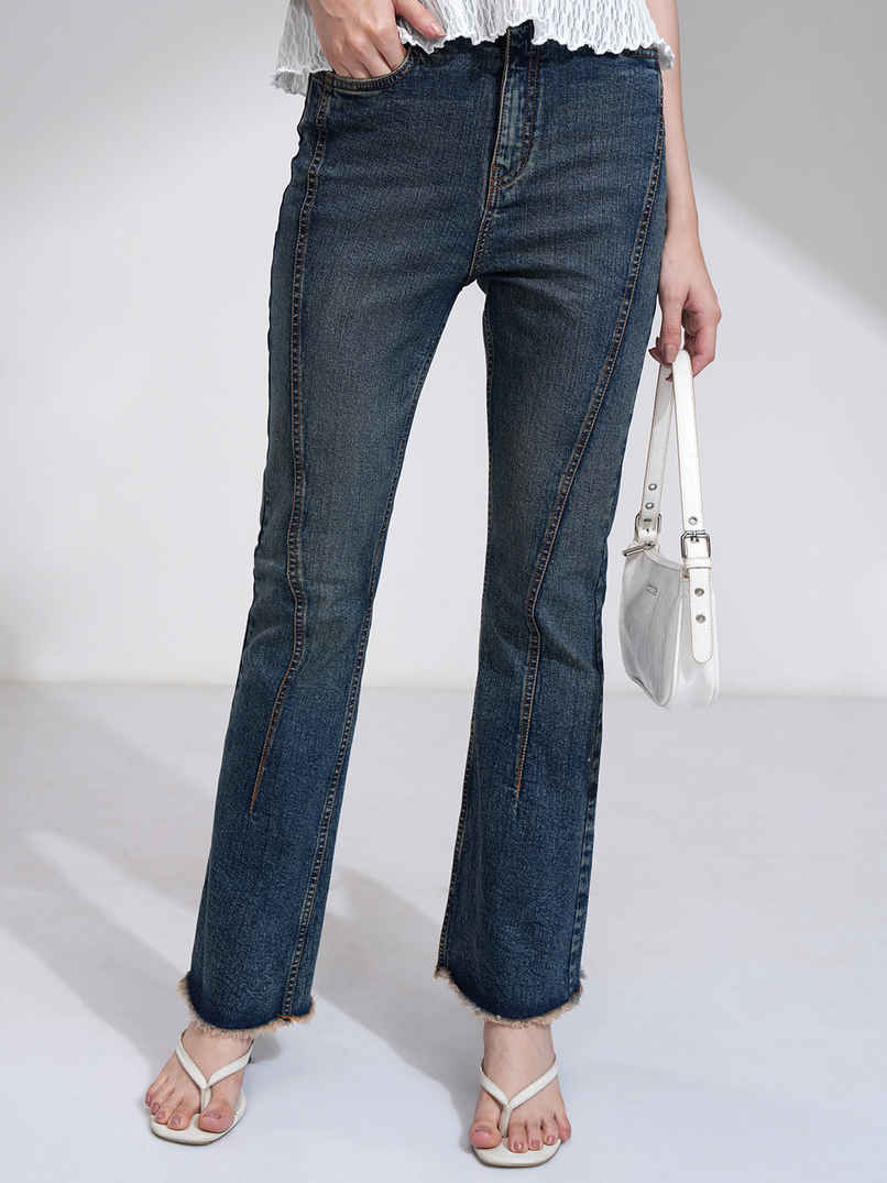Tokyo Talkies Women's High Waist Bootcut Jeans | Blue - 32