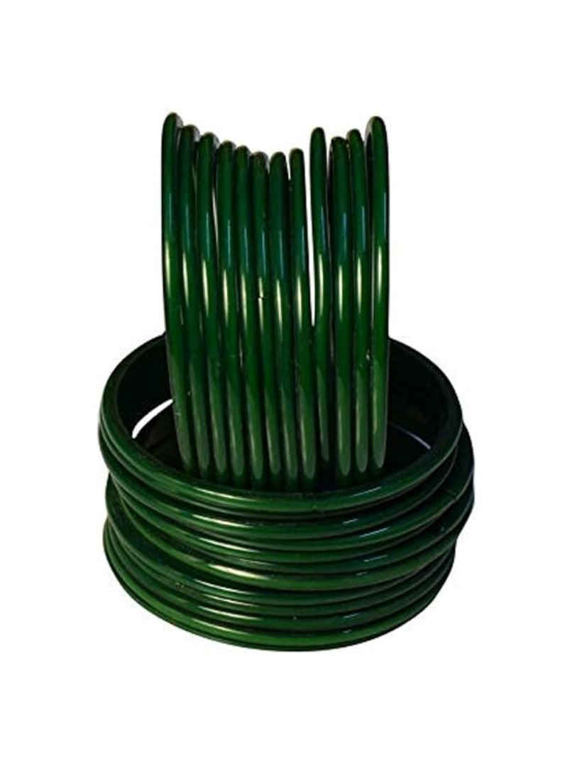 NVR Traditional Green Glass Bangle Chudi for Women & Girls Fashion Glossy | Size: 2.4