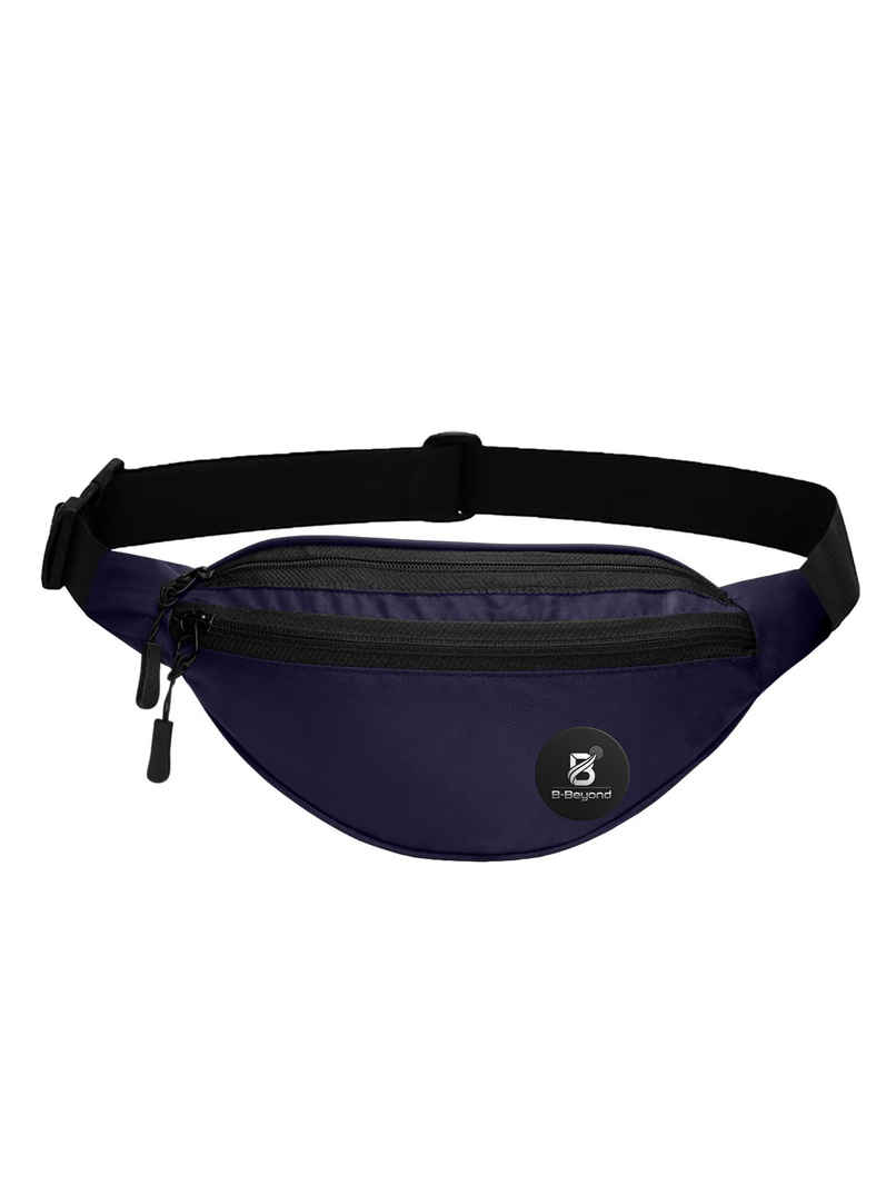 B BEYOND Unisex Waist Pouch Bag Logo Printed | Blue