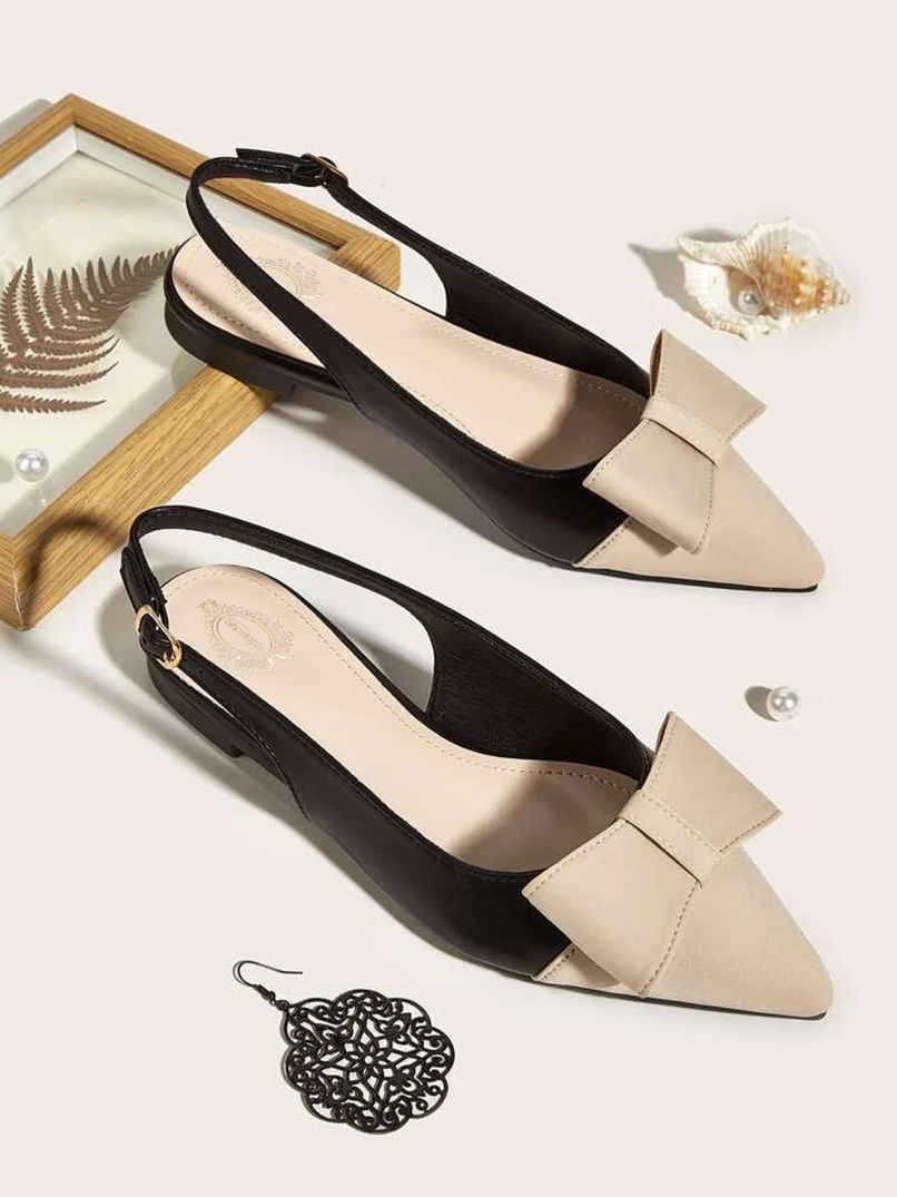Shoetopia Women's Stylish Upper Bow Flats | T-13 | Cream - UK 4