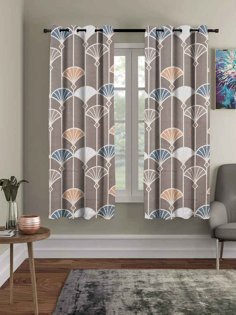 BAY6 Polyester Window Curtains - Set of 2 - (5x4 ft) - Multicolor