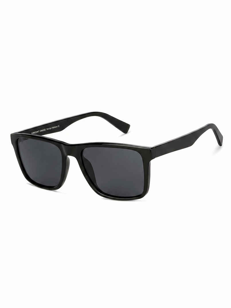 Vincent Chase By Lenskart Unisex Polycarbonate Wayfarer Sunglasses | Black - L Vincent Chase By Lenskart Unisex Polycarbonate Wayfarer Sunglasses | Black - L