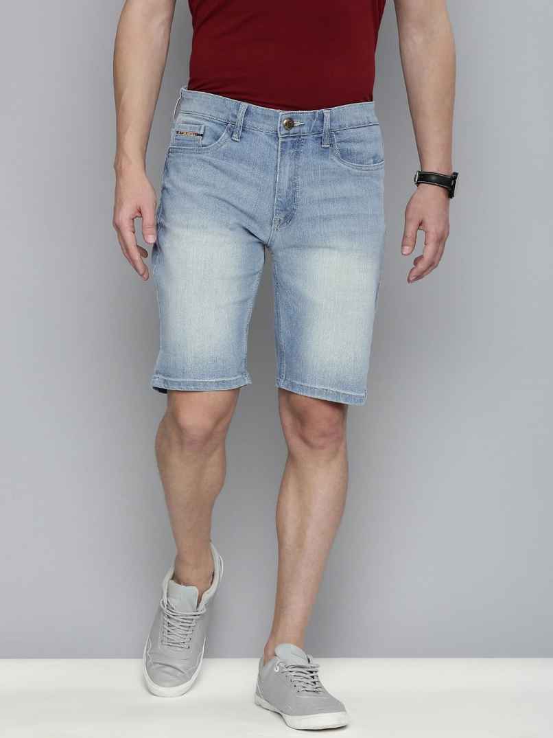 The Indian Garage Co Men | Slim Fit Solid Casual Denim | Ss Blue | 30