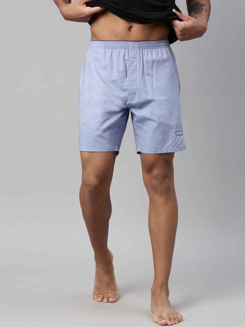 Levi's 028 Men's Plain Woven Boxer Shorts | Blue Mel | S