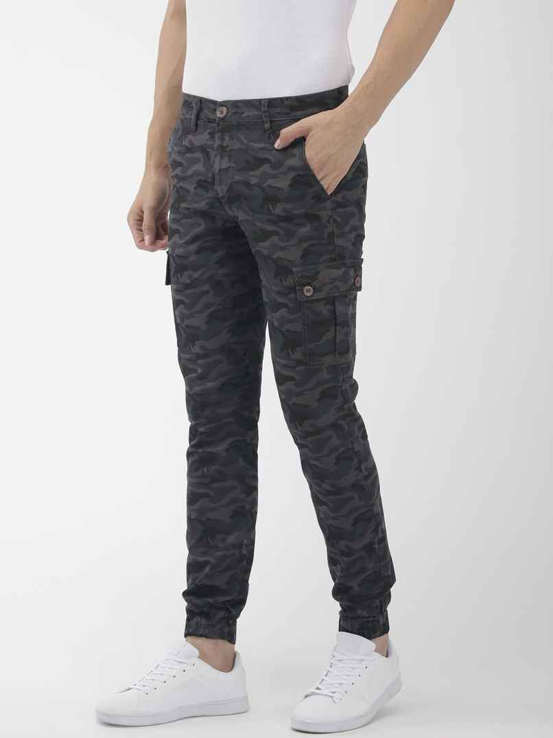 The Indian Garage Co Men's Slim Fit Camouflage Casual Cargo | Grey Camo - 32 The Indian Garage Co Men's Slim Fit Camouflage Casual Cargo | Grey Camo - 32