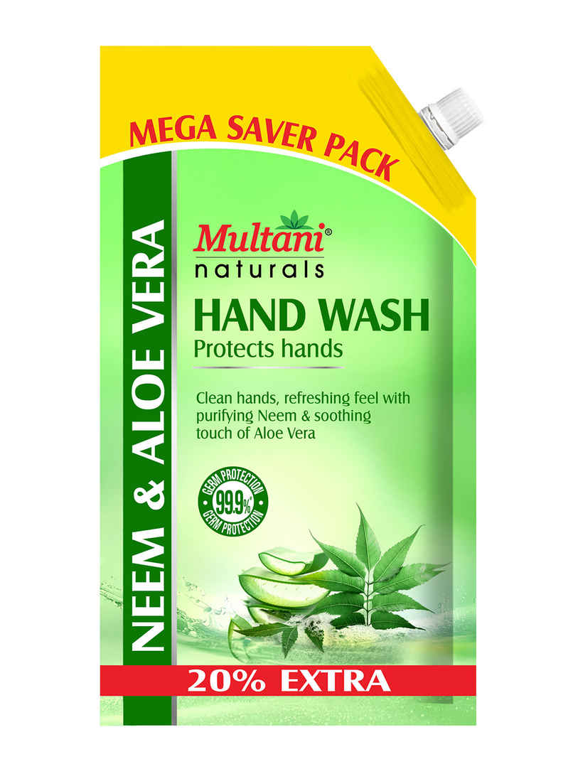Multani Naturals Neem & Aloevera Handwash Refill | 99.9% Germ Protection Multani Naturals Neem & Aloevera Handwash Refill | 99.9% Germ Protection