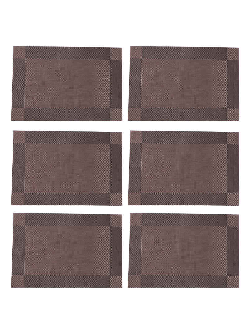 BIANCA Premium Woven PVC Placemat Dining Table | 12 X 18 | Alpine | Geometric Copper