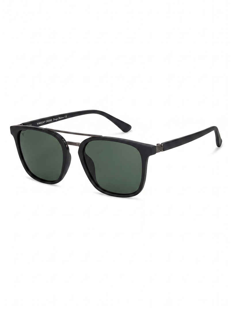 Vincent Chase By Lenskart Unisex Polycarbonate Wayfarer Sunglasses | Black - L Vincent Chase By Lenskart Unisex Polycarbonate Wayfarer Sunglasses | Black - L