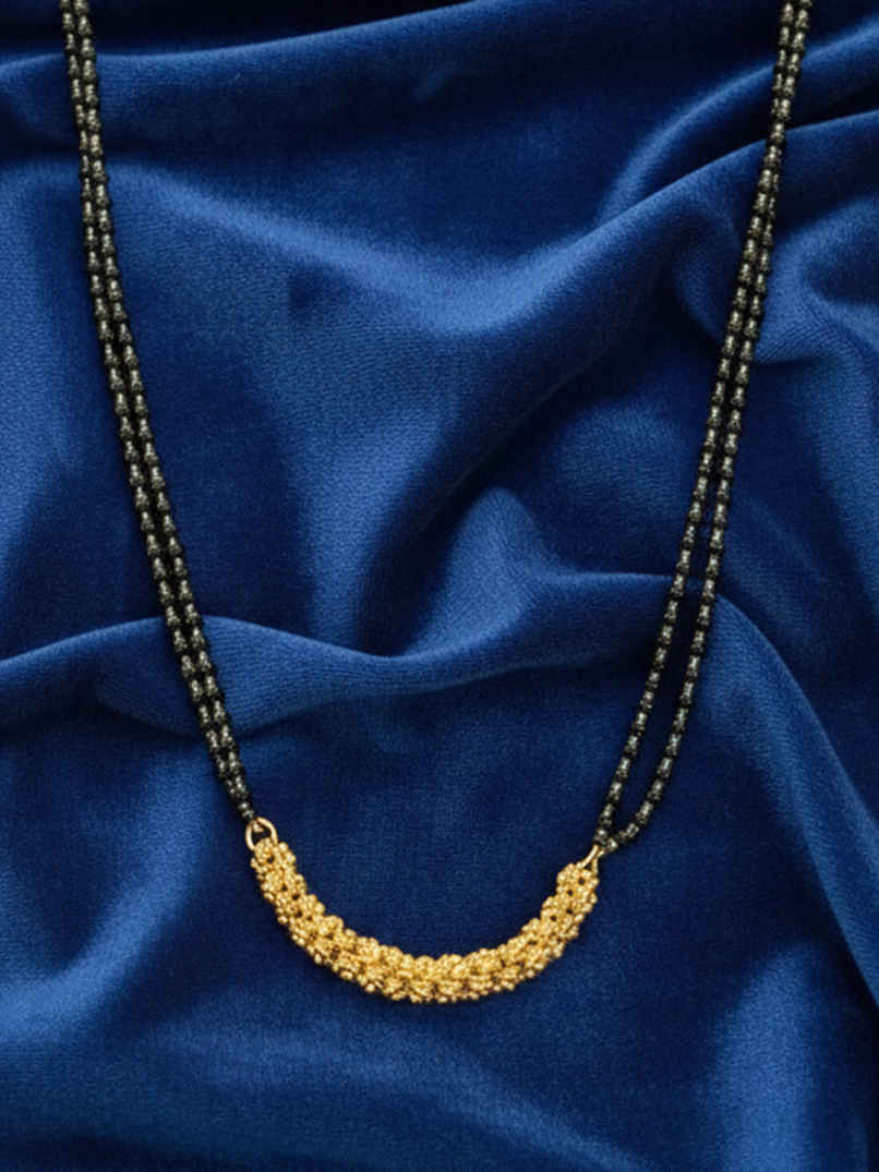 NVR Women's Gold - Plated Black Beaded Mangalsutra | NVR2724
