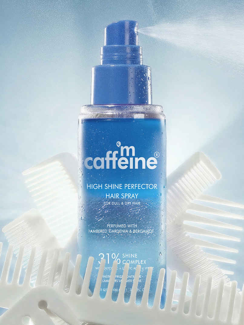 mCaffeine 5-in-1 Anti-Frizz Perfume Hair Spray, Instant Shiny Hair, Sun Protection mCaffeine 5-in-1 Anti-Frizz Perfume Hair Spray, Instant Shiny Hair, Sun Protection
