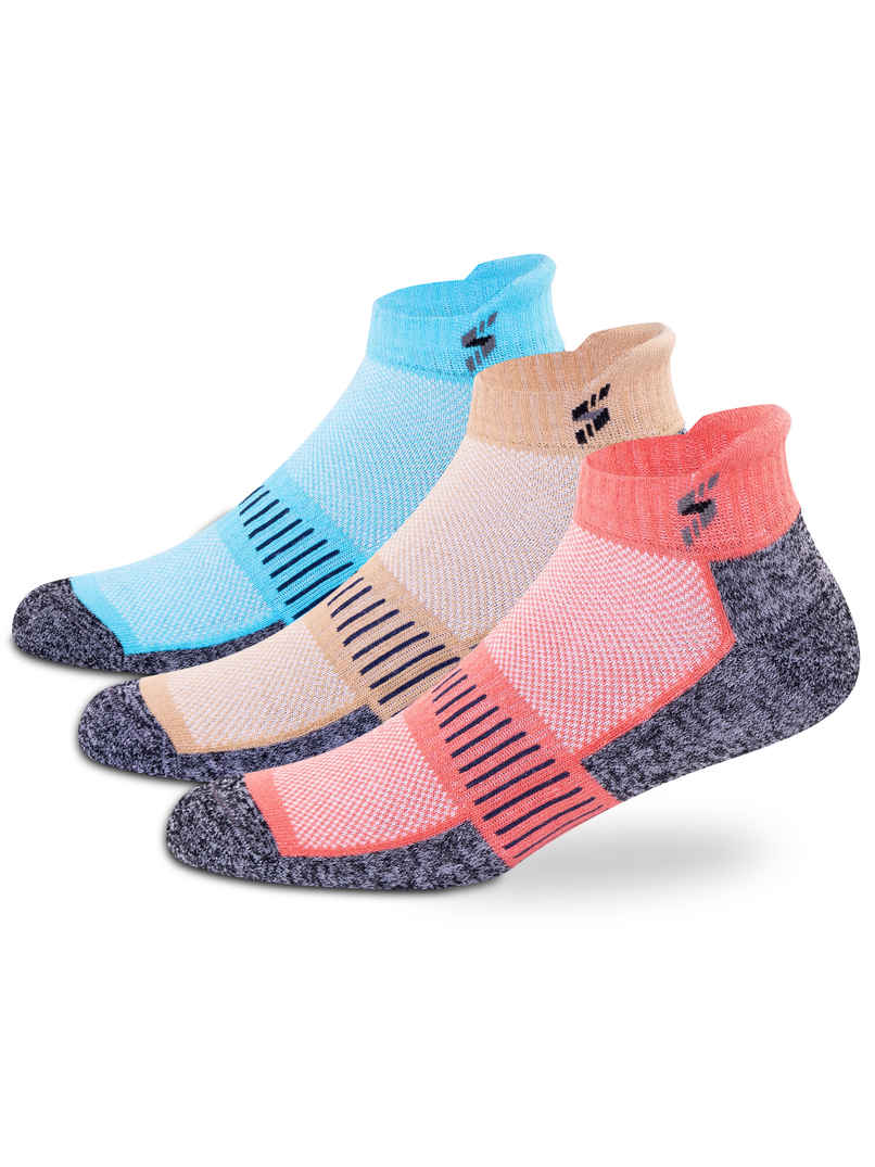 Supersox Women's Combed Cotton Ankle Socks | Multicolour - Free Size