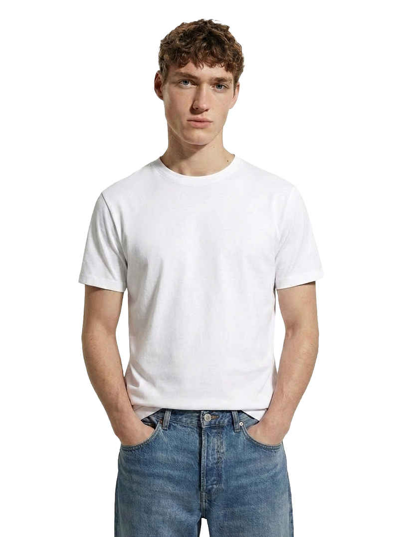 The Indian Garage Co Men's Slim Fit Solid Casual Crew Neck T-Shirt | White - XL The Indian Garage Co Men's Slim Fit Solid Casual Crew Neck T-Shirt | White - XL