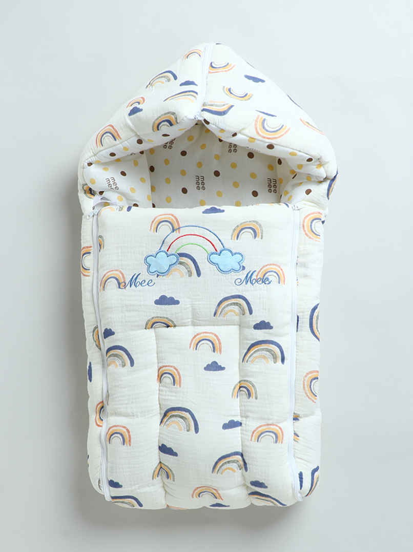 Mee Mee Premium Baby Sleeping Bag Cum Carry Nest | 0 to 6 Months | White Mee Mee Premium Baby Sleeping Bag Cum Carry Nest | 0 to 6 Months | White