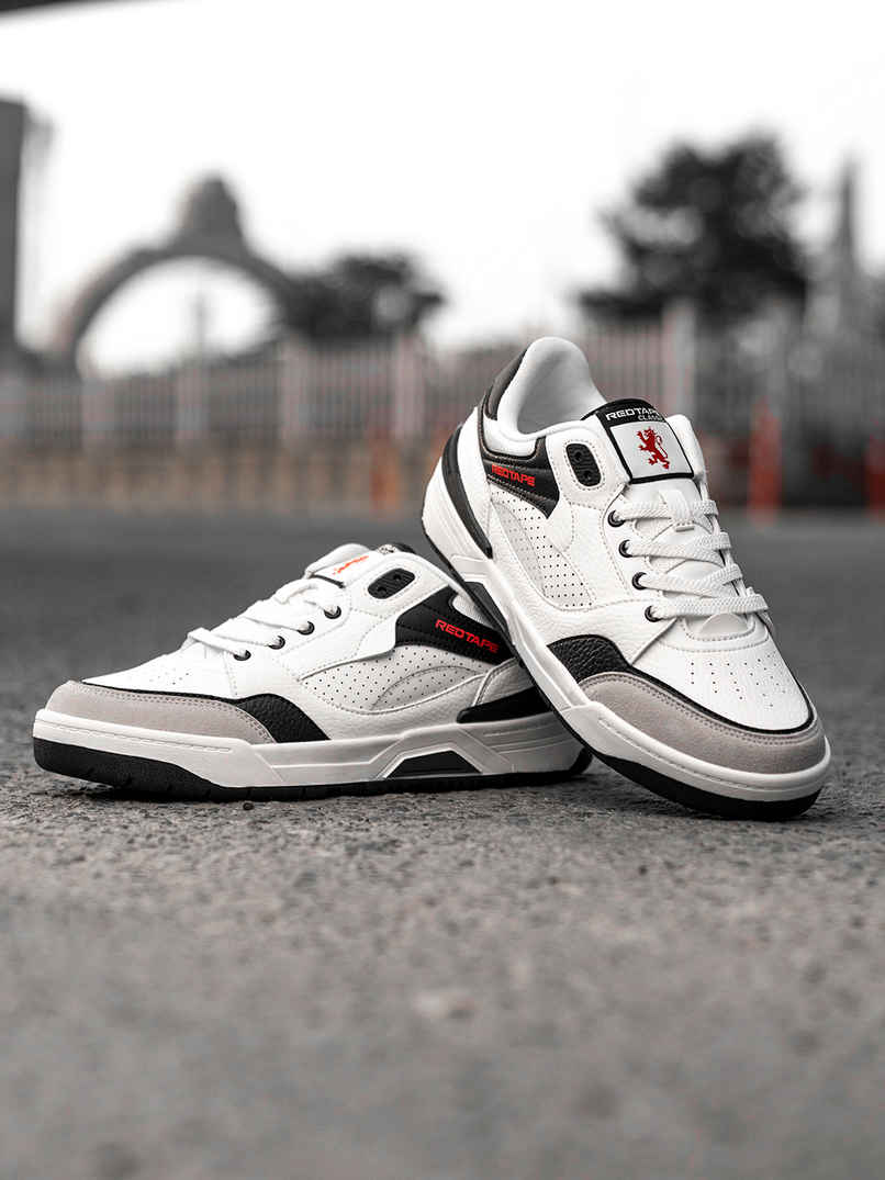 Red Tape Men's Sneakers | RSL0212A | White and Black - UK 6