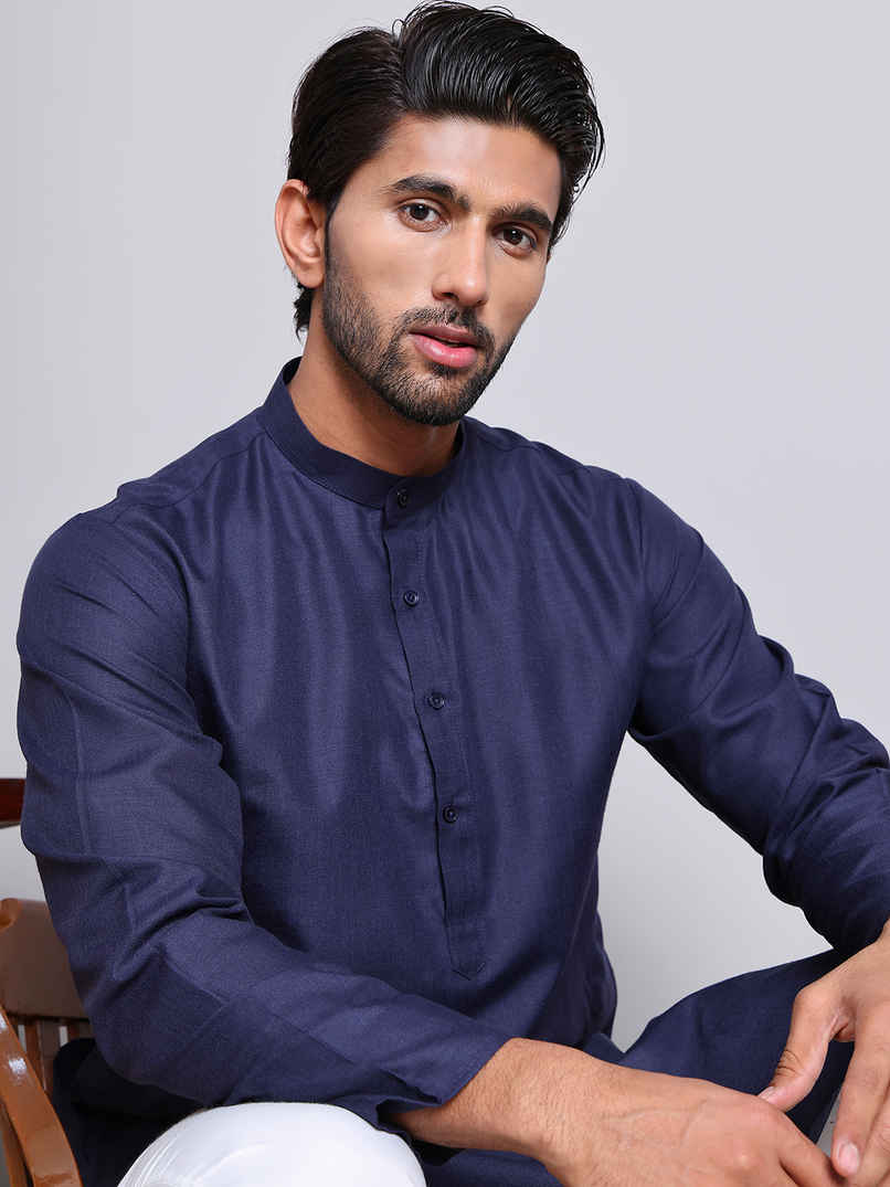 Jompers Solid Cotton Kurtas for Men s | KO 5144 | Navy | S Jompers Solid Cotton Kurtas for Men s | KO 5144 | Navy | S