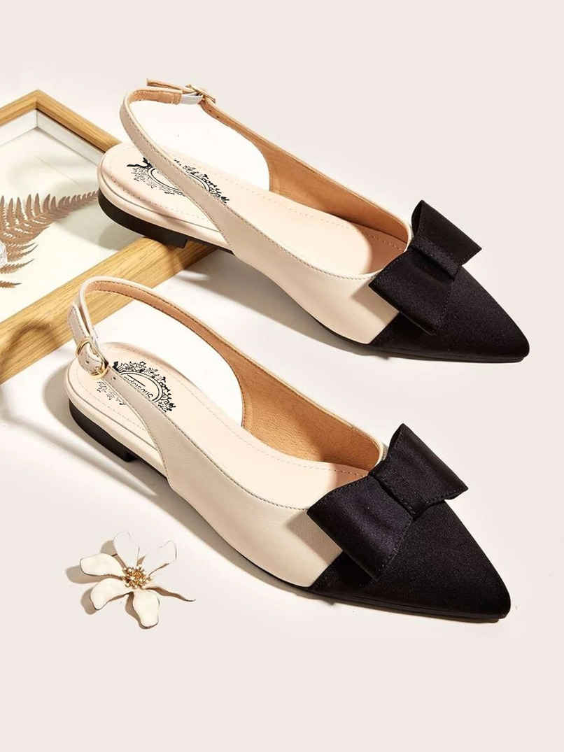 Shoetopia Women's Stylish Upper Bow Flats | T-13 | Black - UK 6