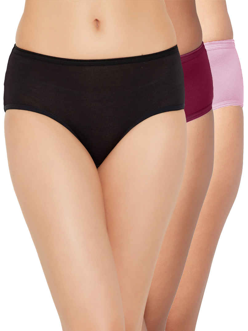 Clovia Women's Mid Waist Cotton Hipster Panties | Assorted - L