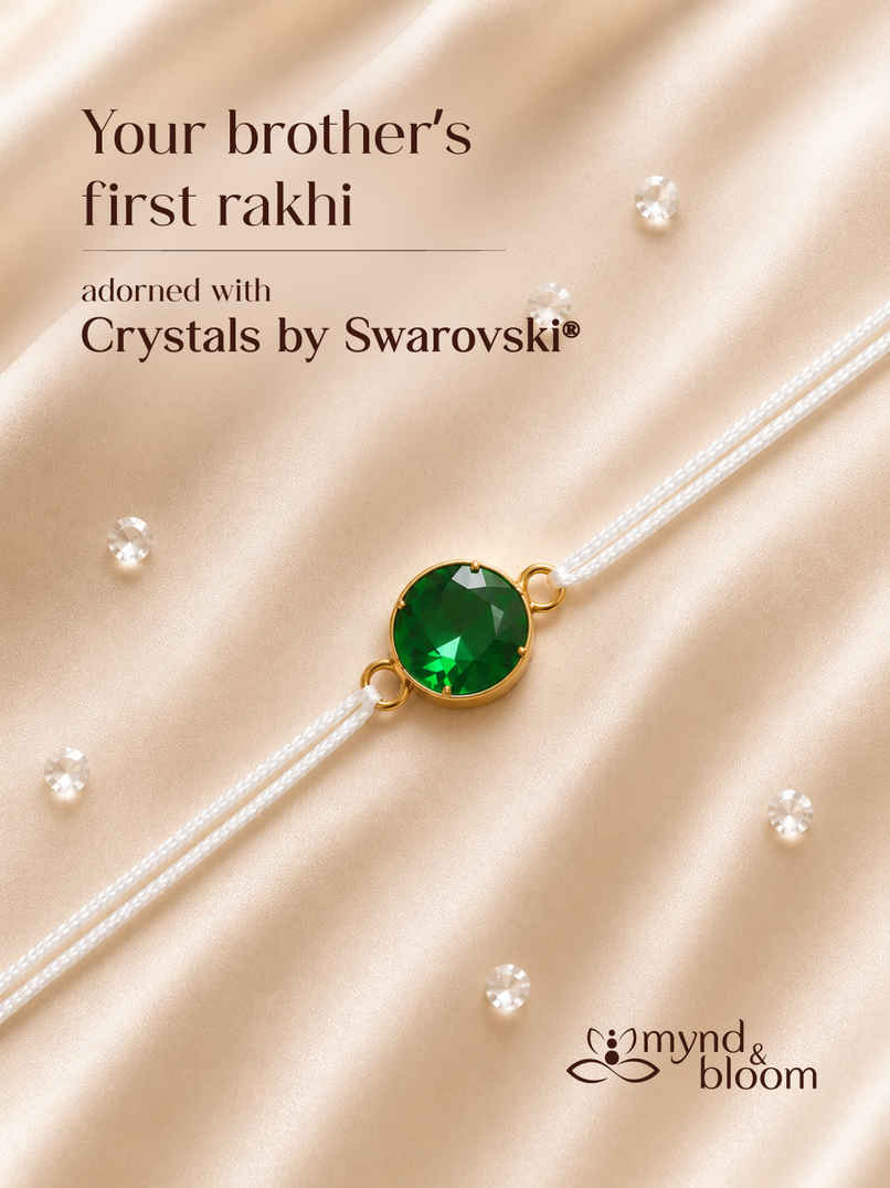 Created with Swarovski Crystals | Emerald Eclat Rakhi | Carat Gold Plating