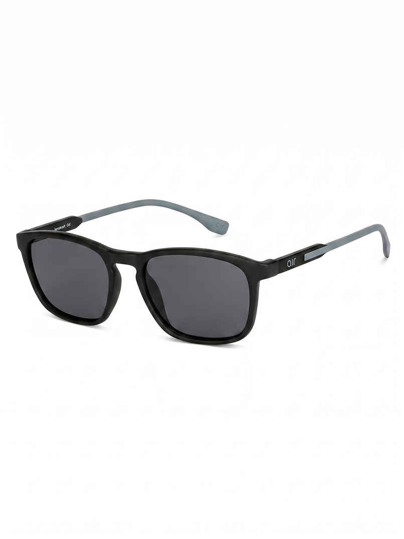 Vincent Chase By Lenskart | Polarized Sunglasses | Unisex | Wayfarer | Large-141mm | Black & grey