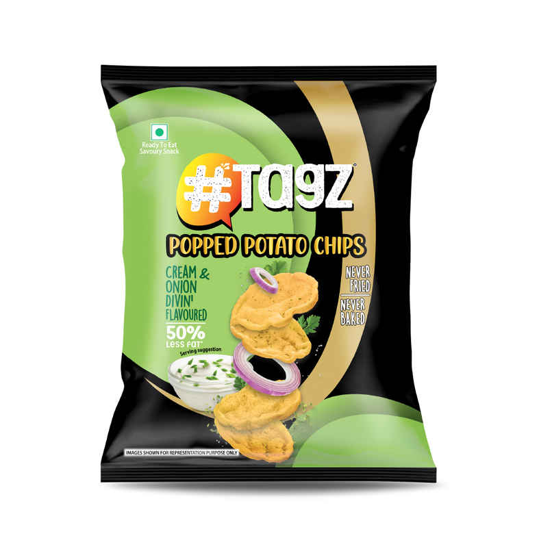 Tagz Popped Potato Chips Cream & Onion