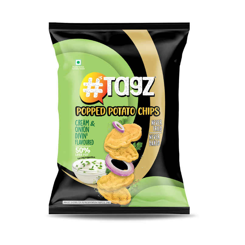 Tagz Popped Potato Chips Cream & Onion