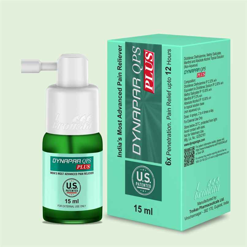 Dynapar QPS Plus Pain Relief Spray for Back, Knee, Muscle & Joint Pain | 5x Penetration for Max. Pain Relief Dynapar QPS Plus Pain Relief Spray for Back, Knee, Muscle & Joint Pain | 5x Penetration for Max. Pain Relief