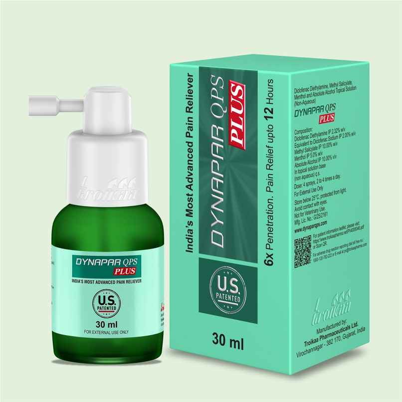 Dynapar QPS Plus Pain Relief Spray for Back, Knee, Muscle & Joint Pain | 5x Penetration for Max. Pain Relief