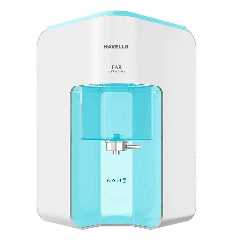 Havells Fab Alkaline Water Purifier (White & Sky Blue)|Ro+Uv+Alkaline|Copper+Zinc+Minerals Havells Fab Alkaline Water Purifier (White & Sky Blue)|Ro+Uv+Alkaline|Copper+Zinc+Minerals
