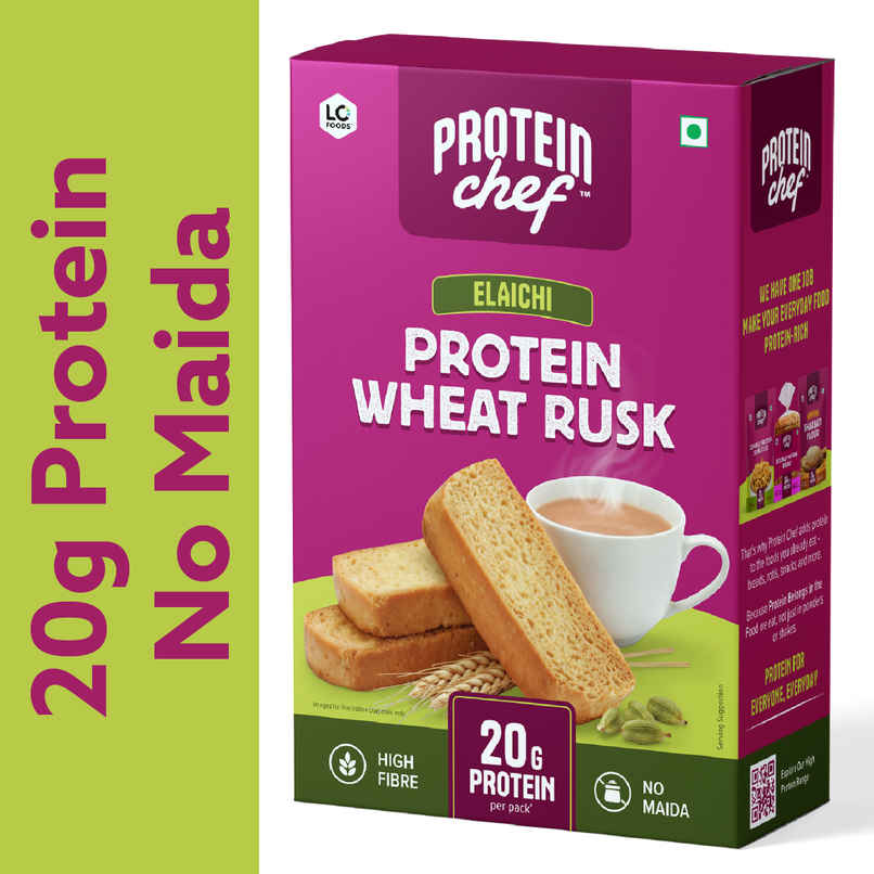 Protein Chef High Protein No Maida Premium Rusk (Elaichi Toast)
