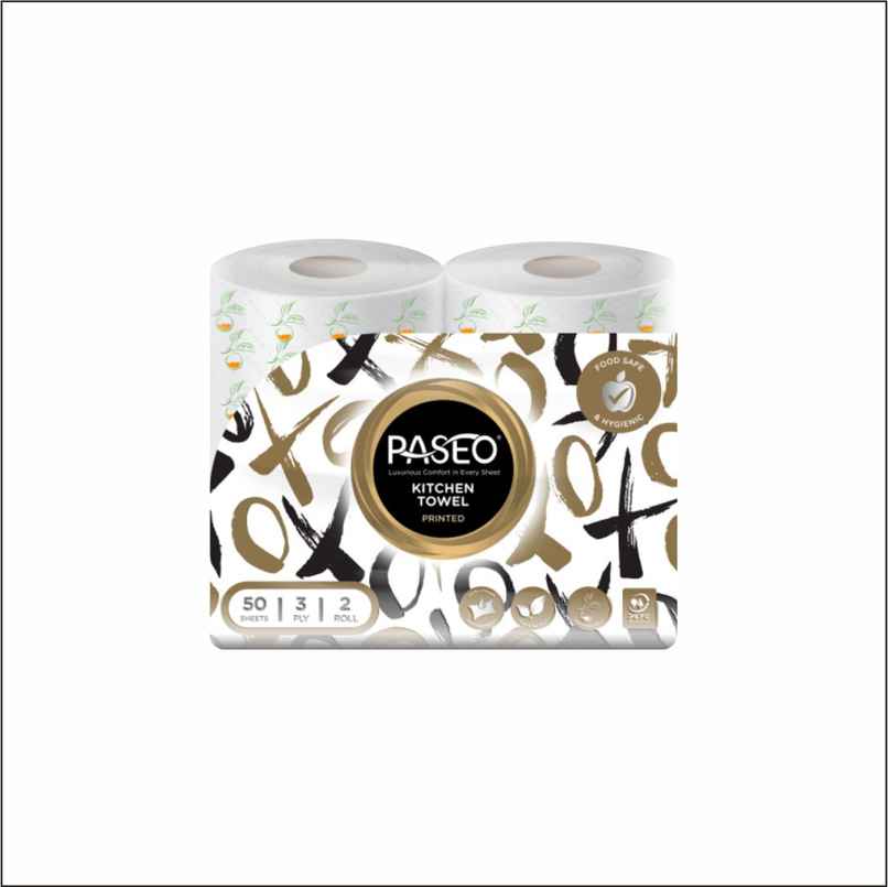 Paseo Kitchen Towel | 50 Sheets | Printed | 2 Rolls