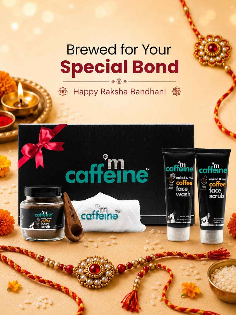 mCaffeine Rakhi Coffee Moment Skin Care Gift Kit