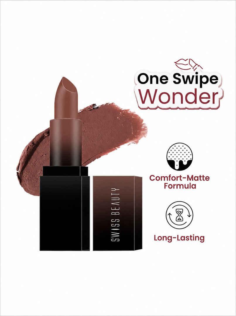 Swiss Beauty HD Matte Lipstick | 09 Cute Nude Swiss Beauty HD Matte Lipstick | 09 Cute Nude