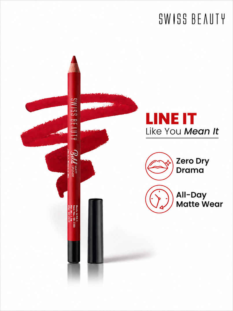 Swiss Beauty Bold Matt Lip Liner Pencil | 1 Royal Red Swiss Beauty Bold Matt Lip Liner Pencil | 1 Royal Red