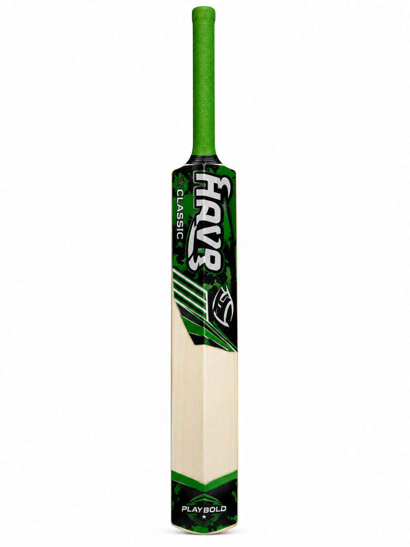 Classic Har | Plastic Cricket Bat | Full Size - Green & White