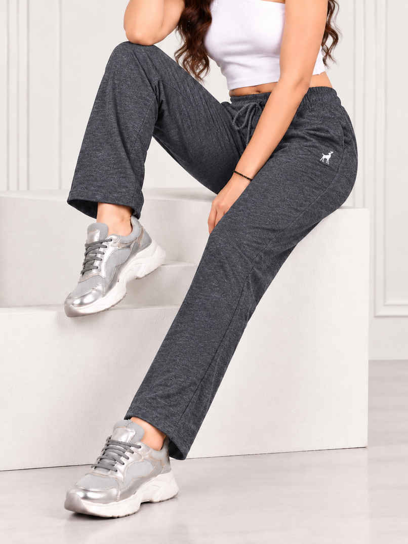 Modeve Women's Regular Fit Track Pants | Anthra - 2XL Modeve Women's Regular Fit Track Pants | Anthra - 2XL