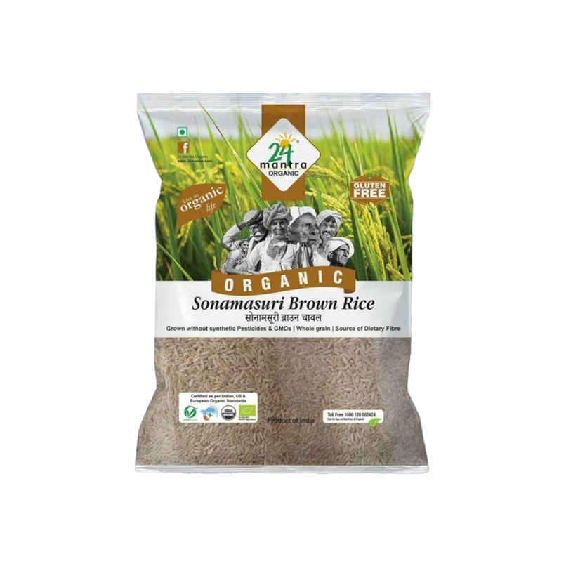 24 Mantra Organic Sona Masoori Raw Rice Brown 24 Mantra Organic Sona Masoori Raw Rice Brown
