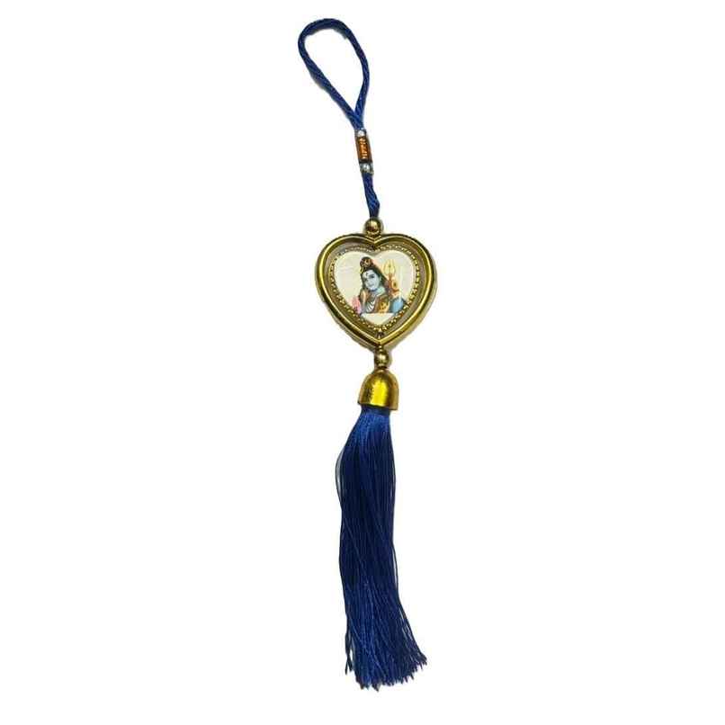 Divine Vibes Heart Shape Rotational Dual Side Shiv Ji Decorative Car Hanging Divine Vibes Heart Shape Rotational Dual Side Shiv Ji Decorative Car Hanging
