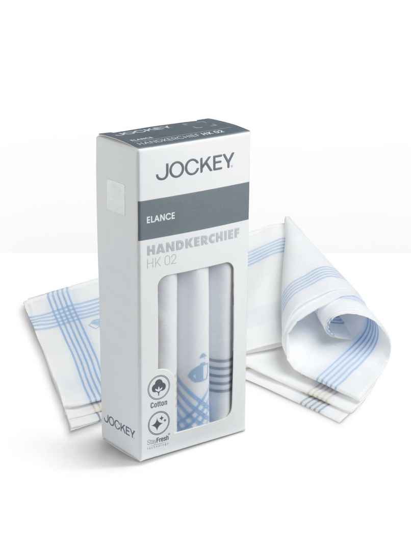 Jockey Hk02 Men's Super Combed Cotton Handkerchief|Stay Fresh Technology|PO3 | White-FREE SIZE