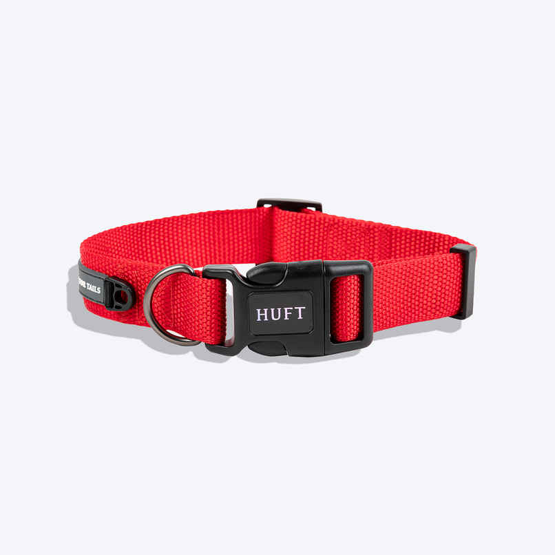 HUFT Basics Dog Collar - Crimson Red - L