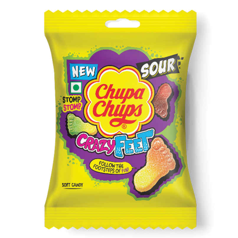 Chupa Chups Sour Crazy Feet Assorted Flavour Soft Candy