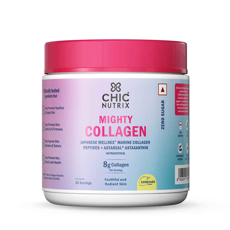 Chicnutrix Japanese Marine Collagen Peptides + 2 mg Astaxanthin, Lemonade Flavour