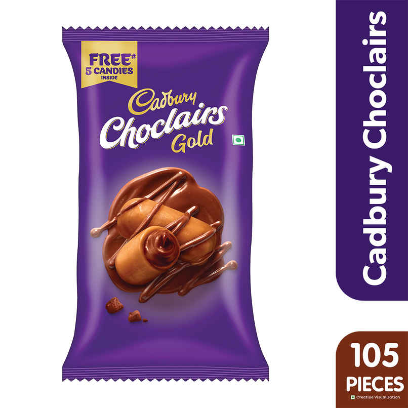 Cadbury Choclairs Gold Chocolate Candy Pack | 105 units