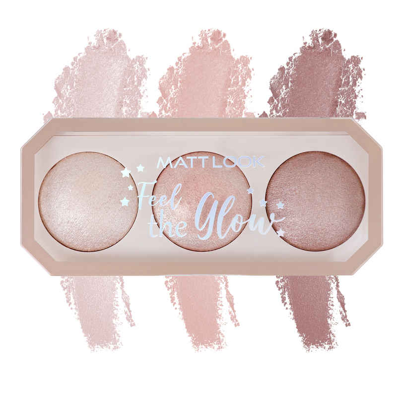 Matt Look Feel The Glow Baked Highlighter Trio | Highly Pigmented | Vitamin E | Shade 02 Matt Look Feel The Glow Baked Highlighter Trio | Highly Pigmented | Vitamin E | Shade 02