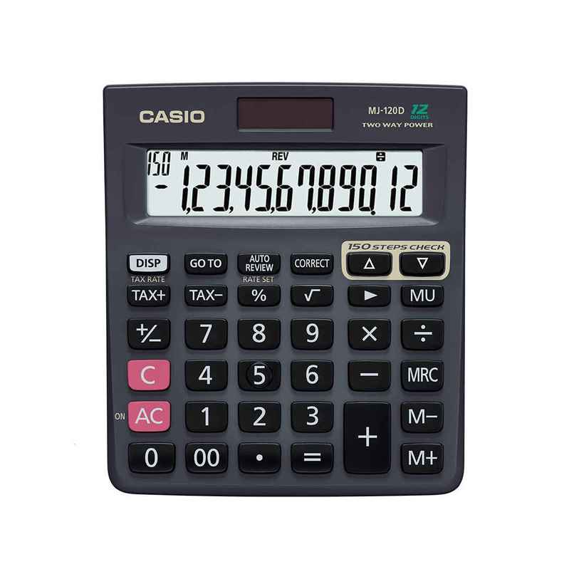 Casio MJ-120D 150 Steps Check and Correct Desktop Calculator with Tax Keys Casio MJ-120D 150 Steps Check and Correct Desktop Calculator with Tax Keys