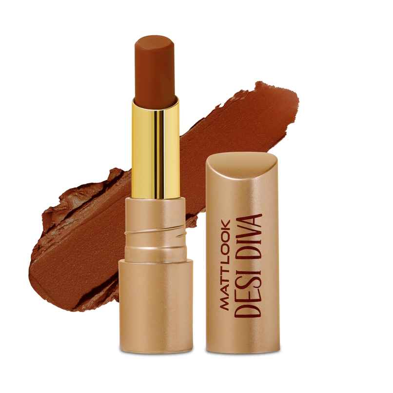 Mattlook Desi Diva HD Matte Lipstick With Hydrating Formula & Hyaluronic Acid | Dark Chocolate 17 Mattlook Desi Diva HD Matte Lipstick With Hydrating Formula & Hyaluronic Acid | Dark Chocolate 17