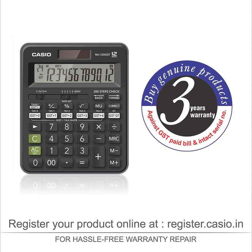 Casio MJ-120GST GST Calculator | Black Casio MJ-120GST GST Calculator | Black